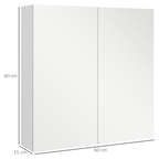 kleankin Wall Mounted Bathroom Storage Cupboard with Mirror and Shelf, White