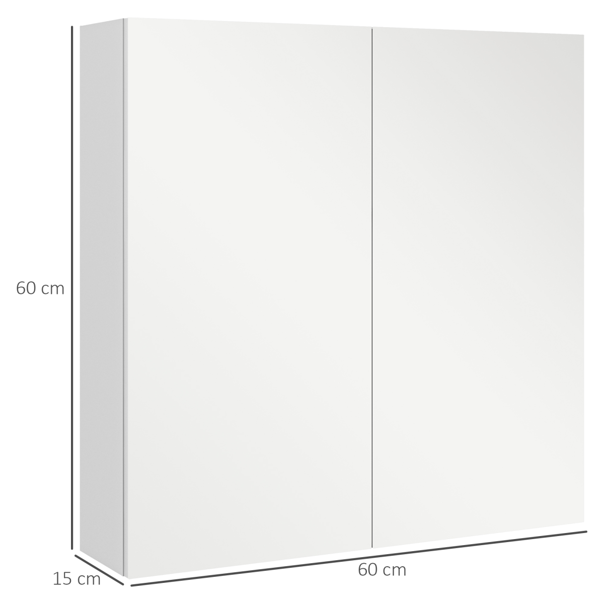 kleankin Wall Mounted Bathroom Storage Cupboard with Mirror and Shelf, White