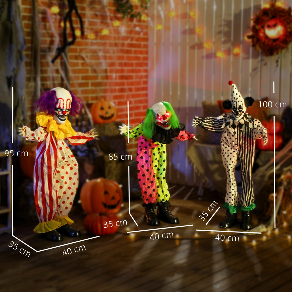 Sound-Activated Stacking Halloween Clowns
