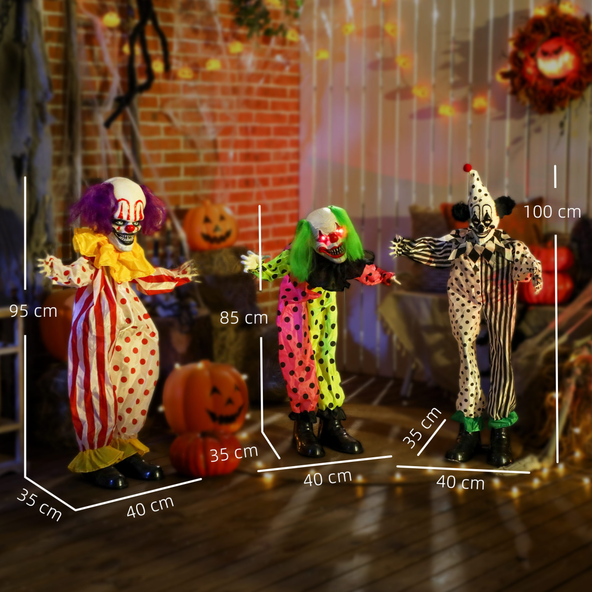Sound-Activated Stacking Halloween Clowns