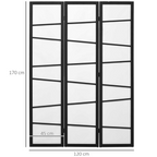 Folding Room Divider 3 Panel Privacy Screen Protector with Wooden Frame