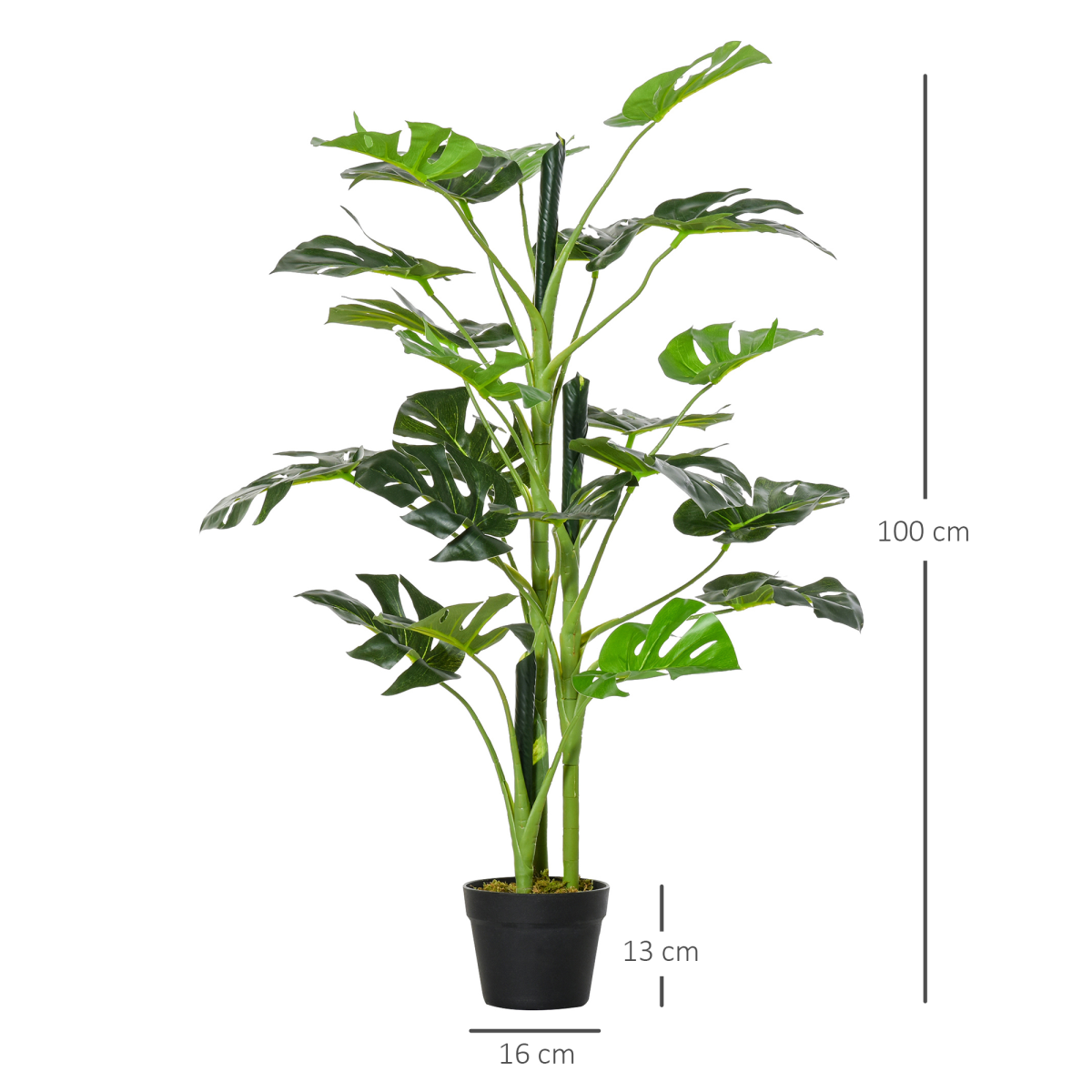 Artificial Monstera Tree 21 Leaves Palm Tree for Indoor Outdoor 1m