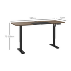 Height Adjustable Electric Standing with 4 Memory Preset Black Vinsetto