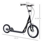 Teen Scooter Adjustable Height Dual Brakes Rubber Wheels Kickstand
