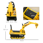 Ride On Excavator Toy Tractors Digger Movable Walker Construction Truck