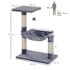 Cat Tree Scratching Posts Natural Sisal Hammock Bed Kitty Activity Center 70Hcm