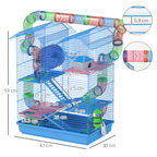 5 Tiers Hamster Cage Animal Travel Carrier Habitat W/ Accessories Pawhut