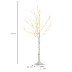 4ft Artificial White Birch Tree Light 72 Warm White Pre-Lit LED Light