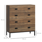 Chest of Drawers, 4 Drawer Unit Storage Chest Bedroom Living Room