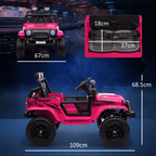 AIYAPLAY Kids Ride On Car, 12V Electric Truck w/ Suspension - Pink