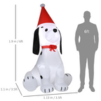 6ft Inflatable Christmas Puppy Dog Wearing Santa Hat Lighted Outdoor Indoor