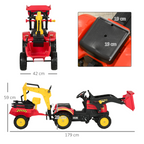 Pedal Powered Tractor Ride-On Car Moving Bucket Steering Wheel 3-6 Yrs