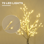 4ft Artificial White Birch Tree Light 72 Warm White Pre-Lit LED Light