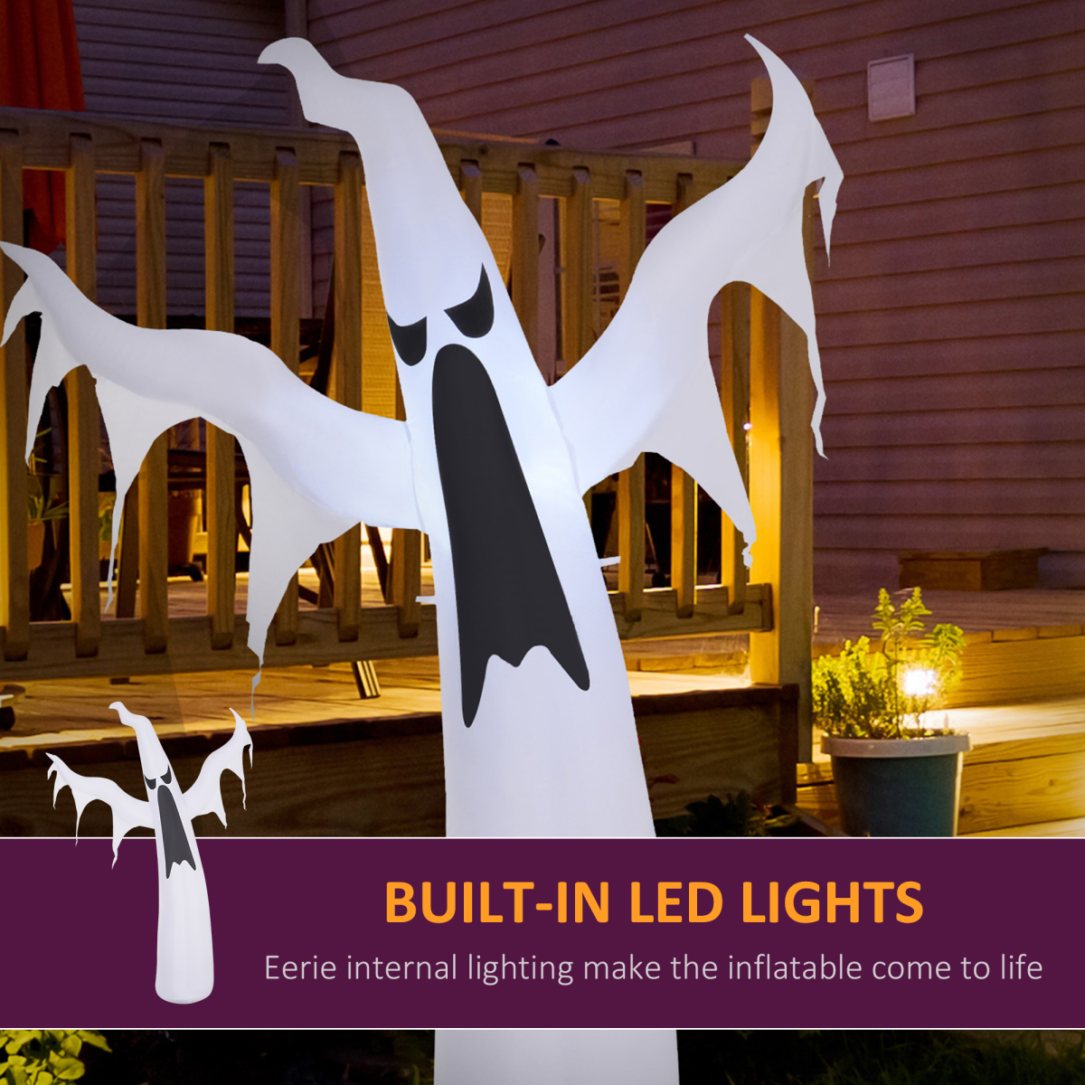 LED Inflatable Floating Halloween Ghost — 1.8m