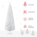 1.8m 6ft Artificial Pine Pencil Slim Christmas Tree with 390 Branch Tips White