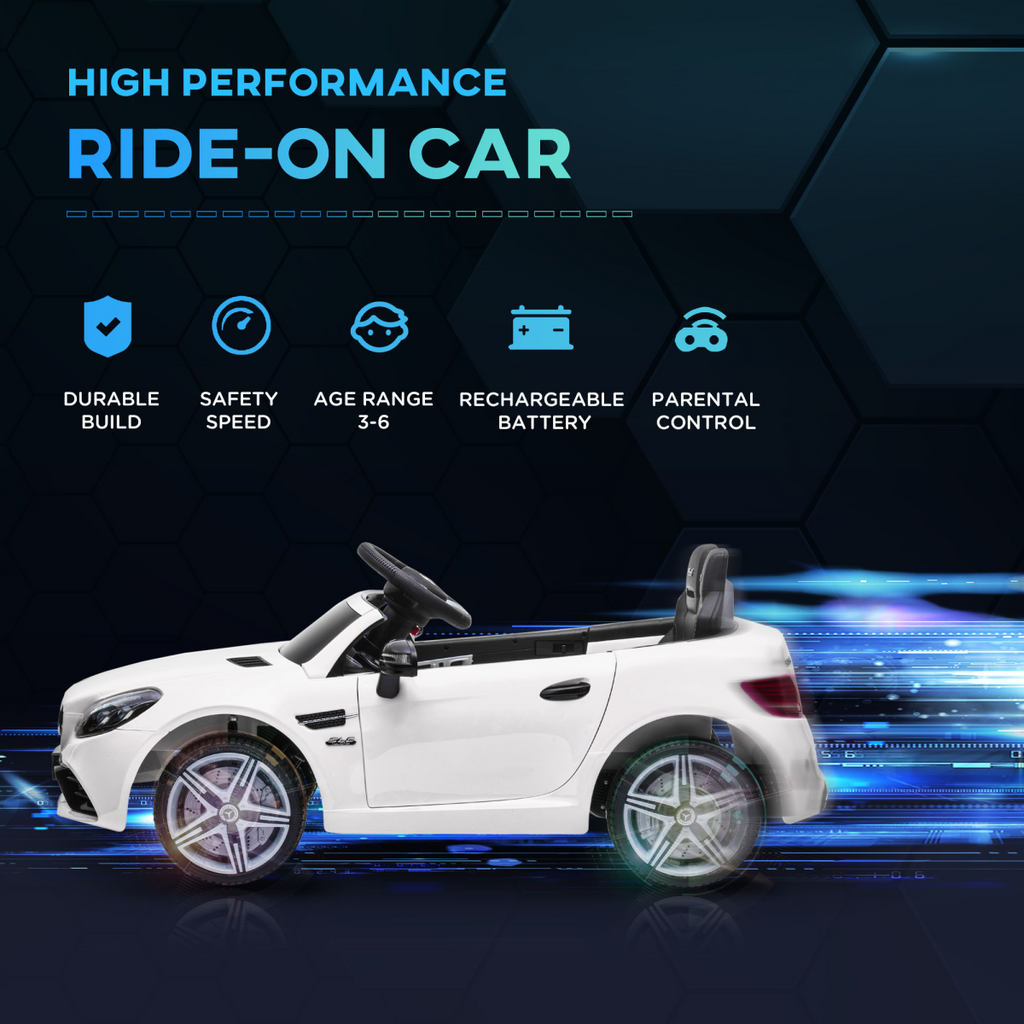 Benz 12V Kids Electric Ride On Car with Remote Control Music White