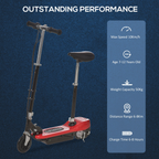 Kids Foldable Electric Powered Scooters 120W Toy w/ Brake Kickstand Red HOMCOM