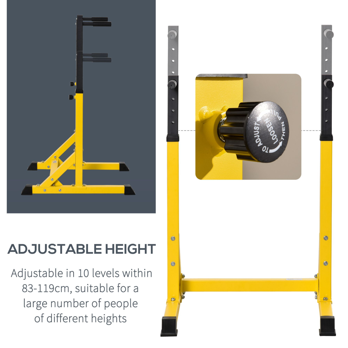Dip Station Chin Up Parallel Bars Pull Up Power Tower Home Gym Workout HOMCOM