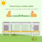 Indoor Rabbit Hutch Separable Guinea Pig Cage Bunny Run with Slide Out Tray - Grey