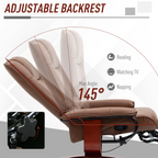 Ergonomic Office Recliner Sofa Chair PU Leather Armchair Lounger Brown