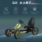 Pedal Go Kart Ride On Racer Hand Brake EVA Tyre Adjsuatble Seat Green