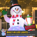 8ft Tall Christmas Inflatable Snowman Street Lamp Lighted Garden Lawn