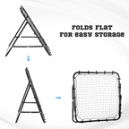 Rebounder Net Goal for Kids Adults Baseball Football Training Black
