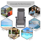 Metal Frame Zero Gravity Lounger w/ Head Pillow for Patio Decking  Outsunny