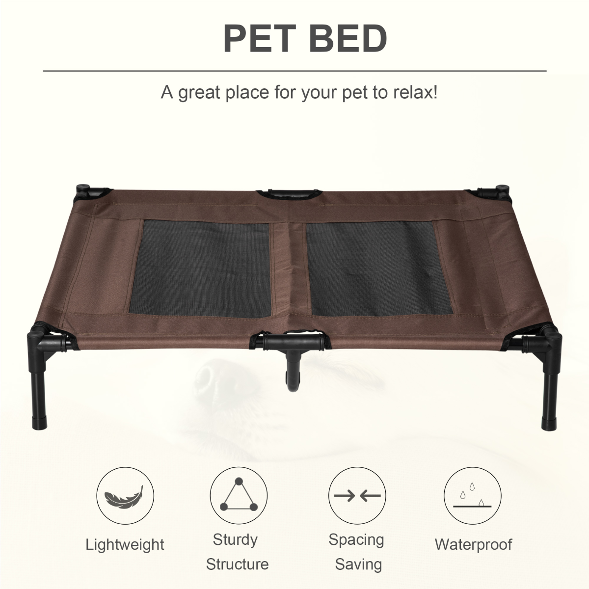 Pet Bed Raised Cot Dog Cat Elevated Puppy Hammock Camping Portable Waterproof