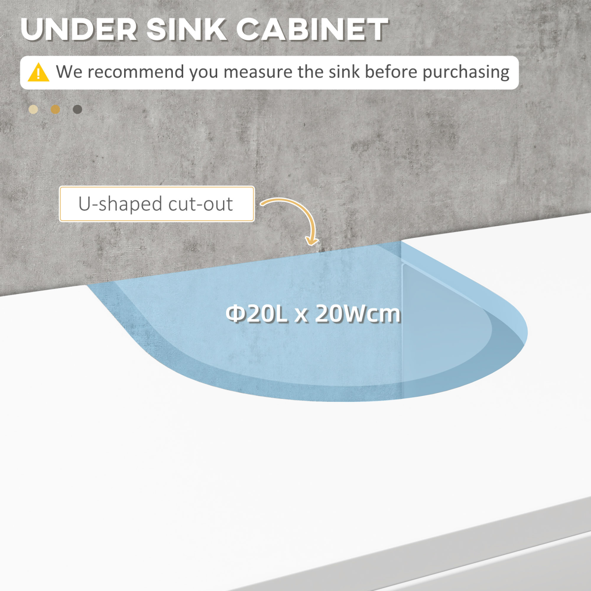 kleankin Bathroom Pedestal Under Sink Cabinet Storage Shelves, Door, White