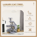 Deluxe Cat Tree Climb Post Kitten Scratching Condo Furniture Activity Pawhut