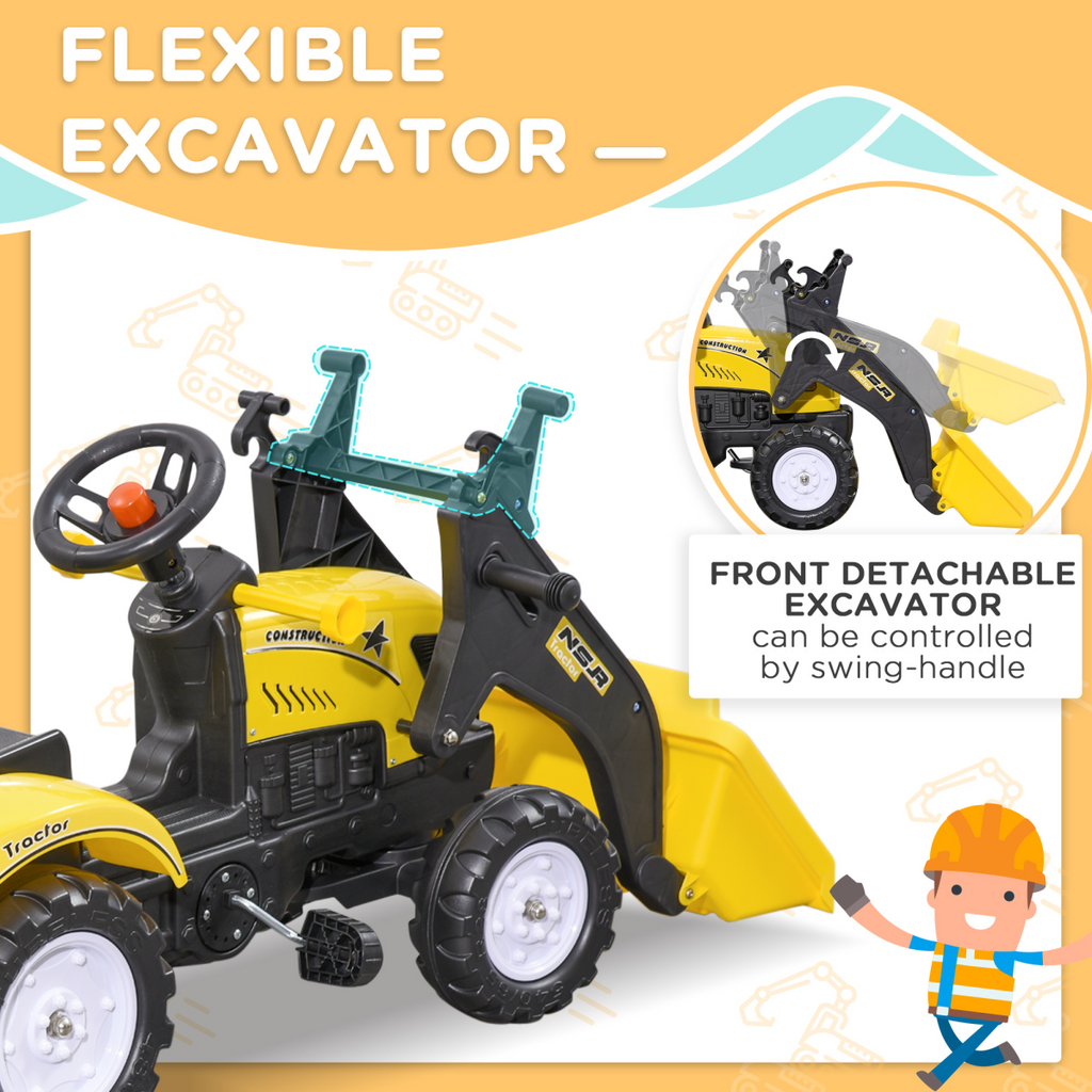 Pedal Go Kart Ride on Excavator Wheels Tyres Kids Children -Yellow
