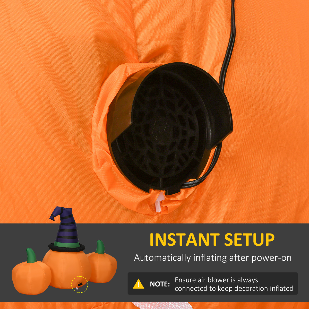 LED Inflatable Halloween Pumpkin Hat Display — 6ft