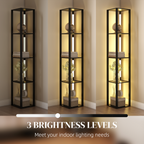 Floor Lamp for Living Room, Standing Lamp with Foot Switch, Black
