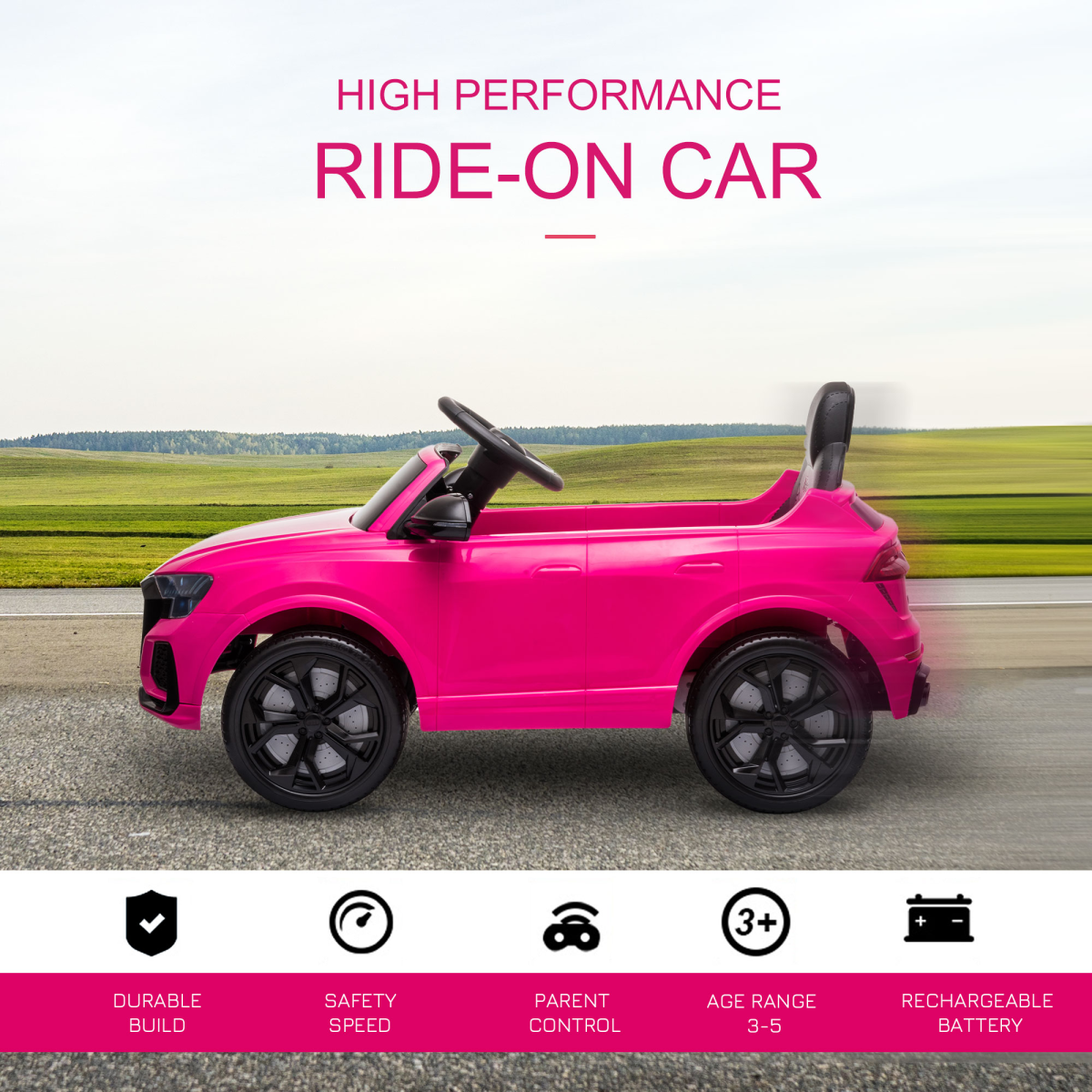Audi RS Q8 6V Kids Electric Ride On Car Toy with Remote Control Pink