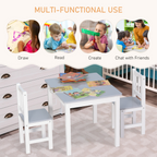 Kids Table and 2 Chairs Set 3 Pieces Toddler Multi-usage Desk Indoor