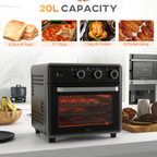 HOMCOM Air Fryer Oven 20L Mini Oven Countertop Convection Oven 1400W Black