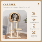 100cm Cat Tree Tower Kitten Climbing Tower W/ Scratching Post Condo  Pawhut