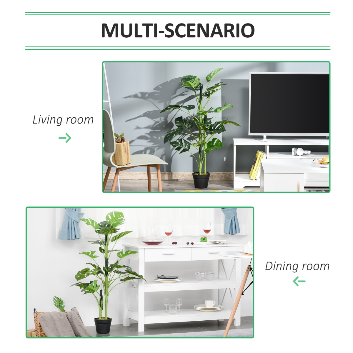 Artificial Monstera Tree 21 Leaves Palm Tree for Indoor Outdoor 1m