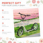 90-96cm Kids Kick Scooter Adjustable Handlebar Inflatable Wheels White