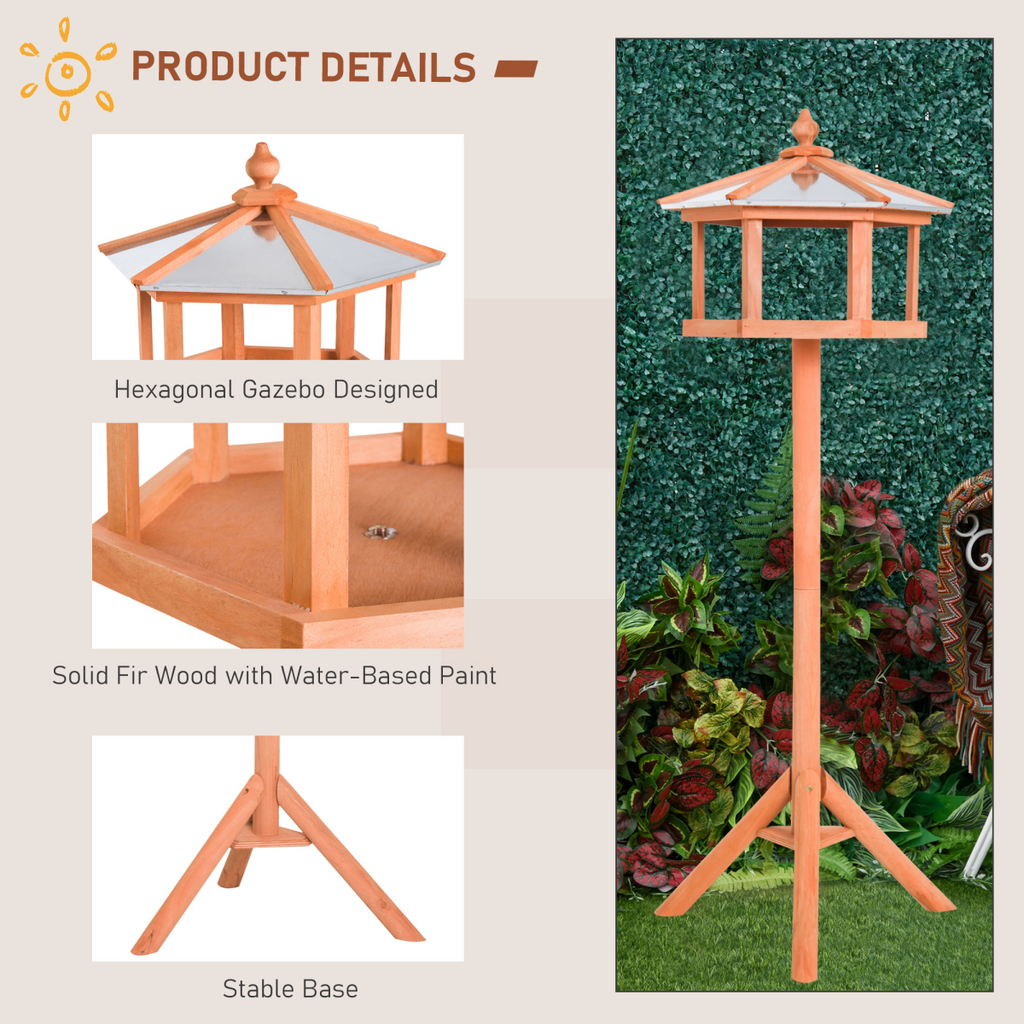 Bird Stand Feeder Table Feeding Station Garden Wood Coop Parrot Nesting Stand