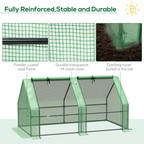 Mini Small Greenhouse Steel Frame & PE Cover & Zip Window 180x90x90cm