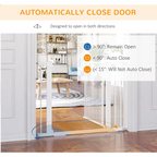 Pressure Fit Safety Gate for Doors, Dog Gate Auto Close, 75-103 cm White PawHut