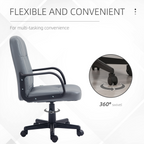 PU Leather Office Chair Swivel Home Mid-Back Computer Desk Chair, Grey