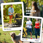 PawHut 3 Wheel Pet Stroller, for Medium Small Dogs, Foldable Cat Pram - Yellow