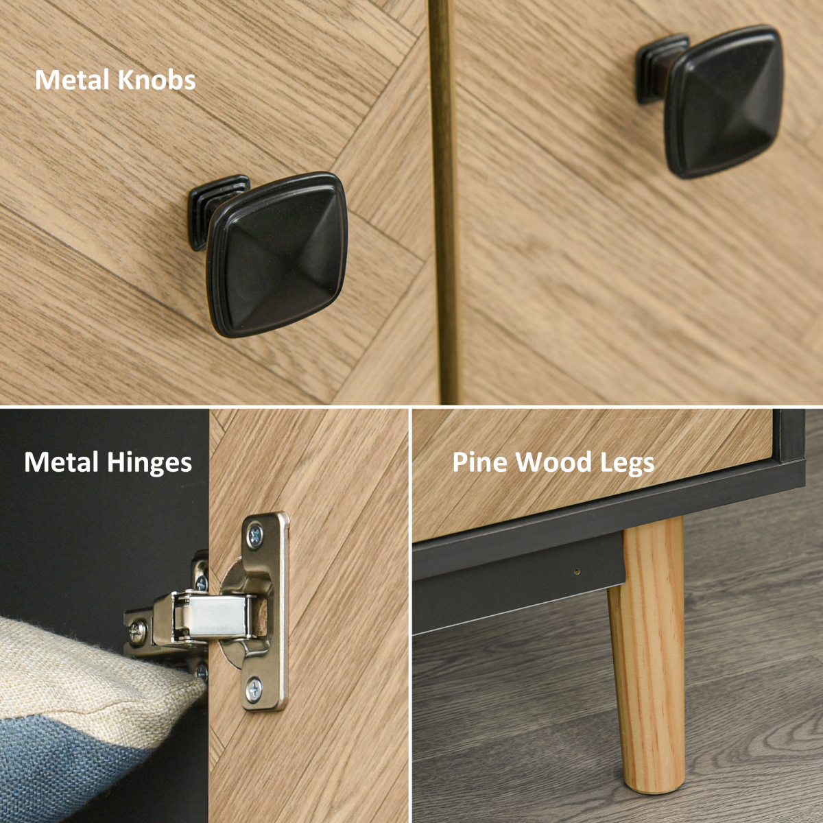 Wardrobe Cabinet Wood Grain 90x50x190cm-Grey/Oak