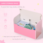 Kids Wooden Toy Box Children Storage Chest Bench Organiser Bedroom Pink