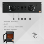 Electric Fireplace Stove Heater Flame Effect, Overheat Safety Protection