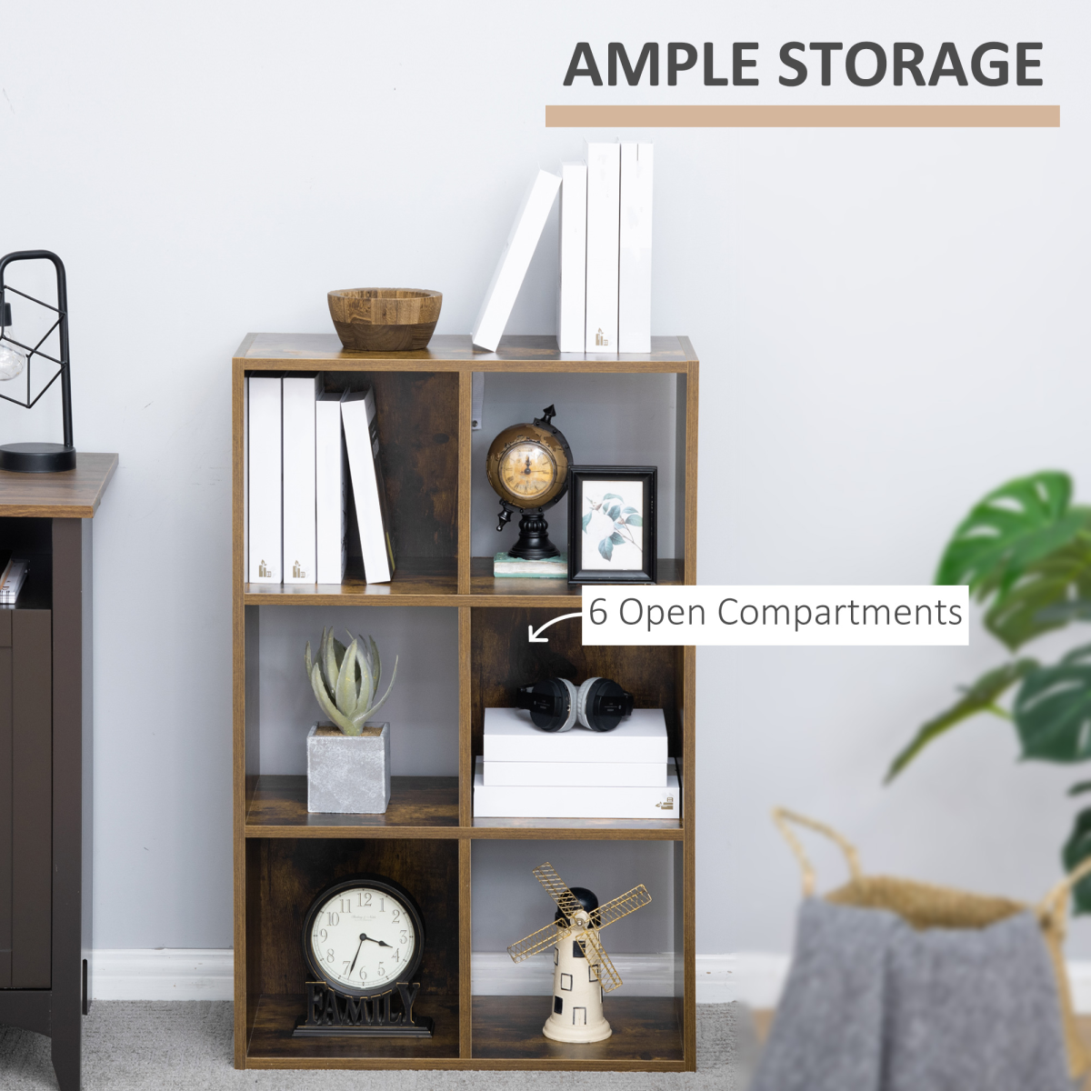 Industrial Style Storage Shelf, Bookcase, Bookshelf, Rustic Brown