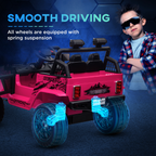 AIYAPLAY Kids Ride On Car, 12V Electric Truck w/ Suspension - Pink